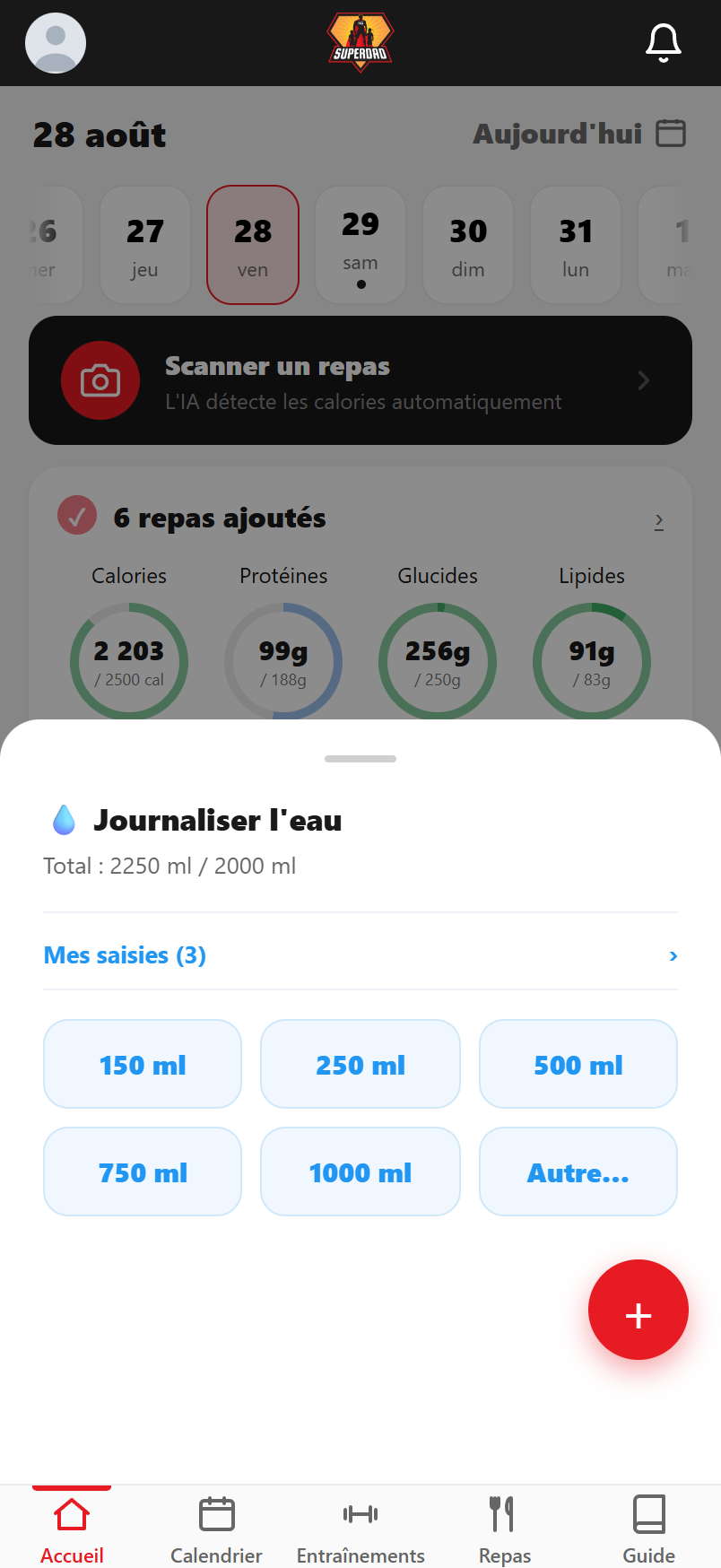 Ton eau en deux touchers