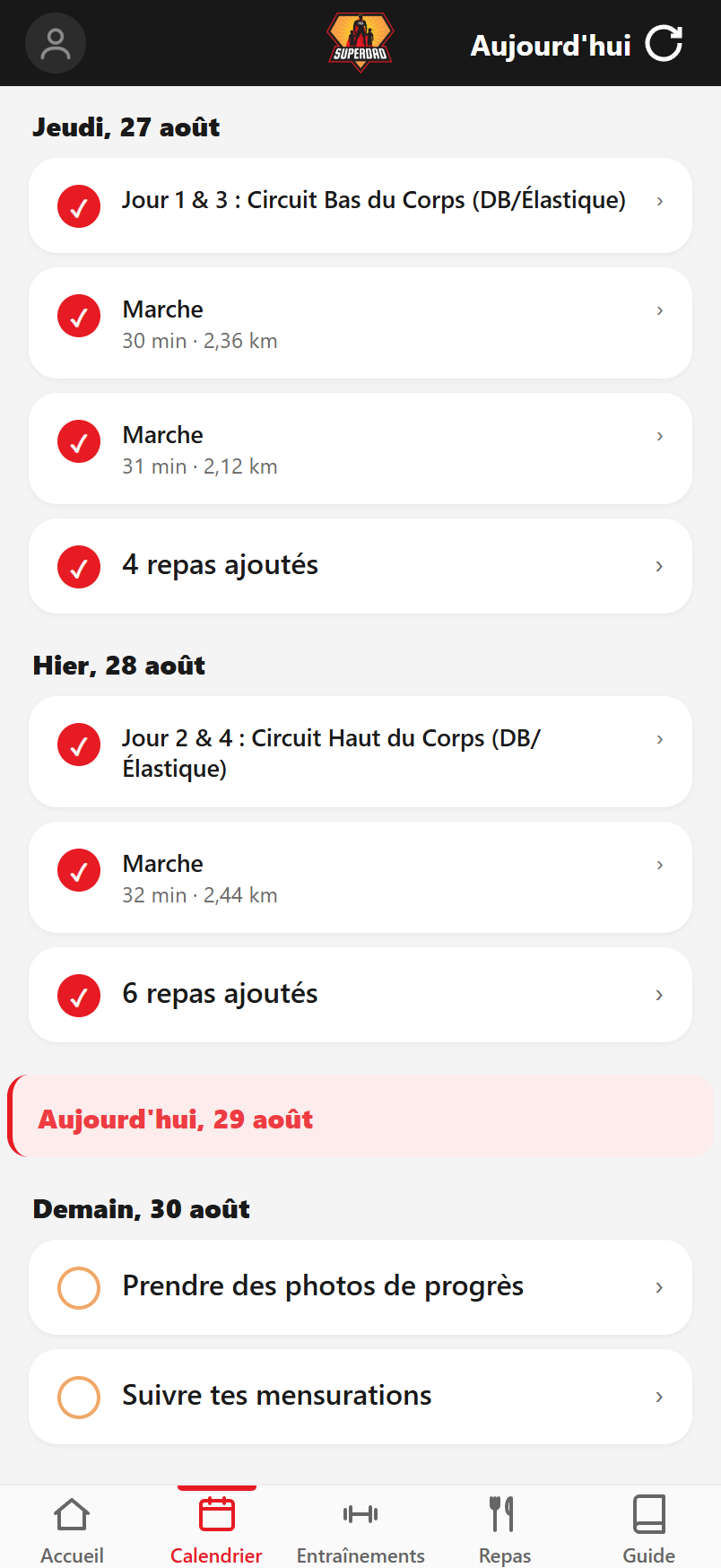 Ta semaine d'un coup d'oeil