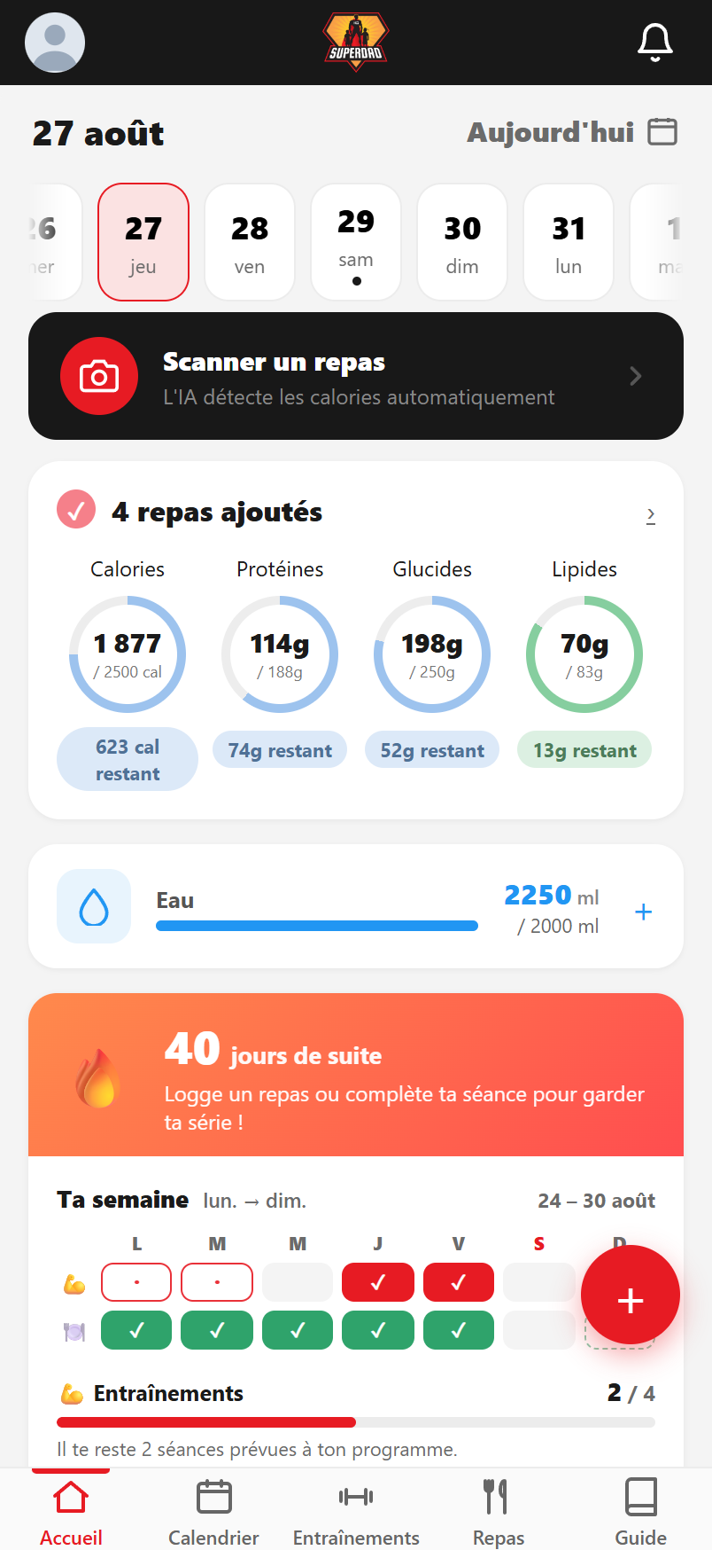 La carte Eau, sur l'accueil