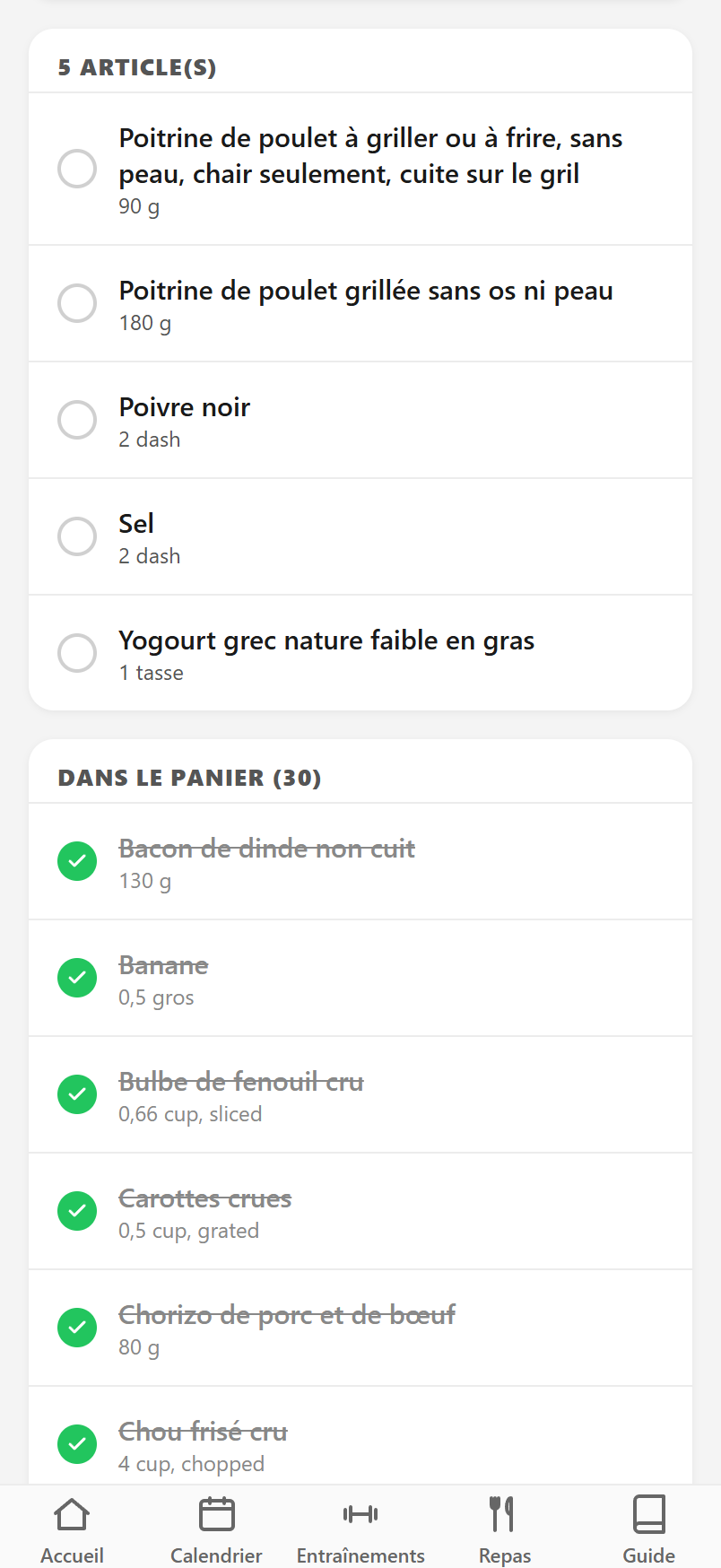 Tape sur un article, il tombe dans le panier