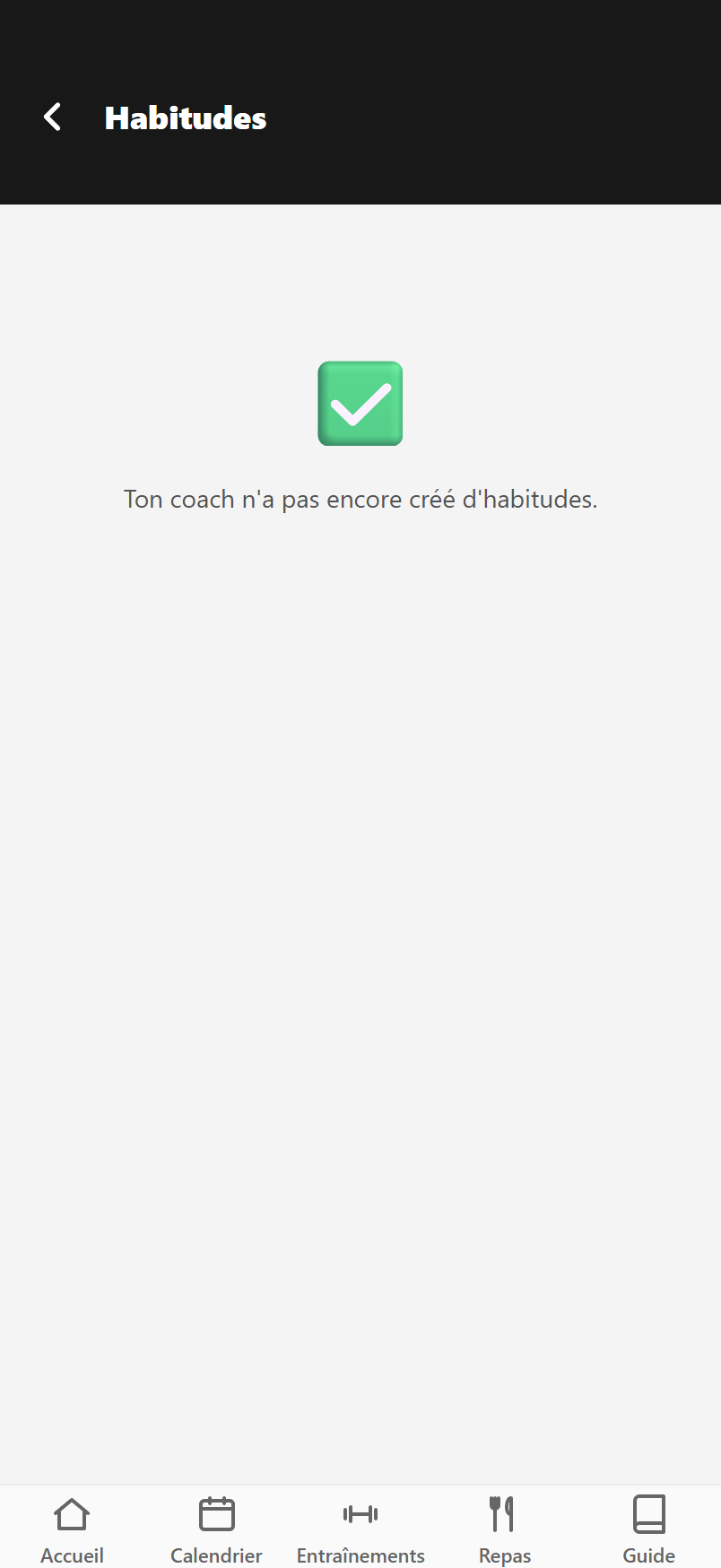 Si c'est vide, ça vient de ton coach