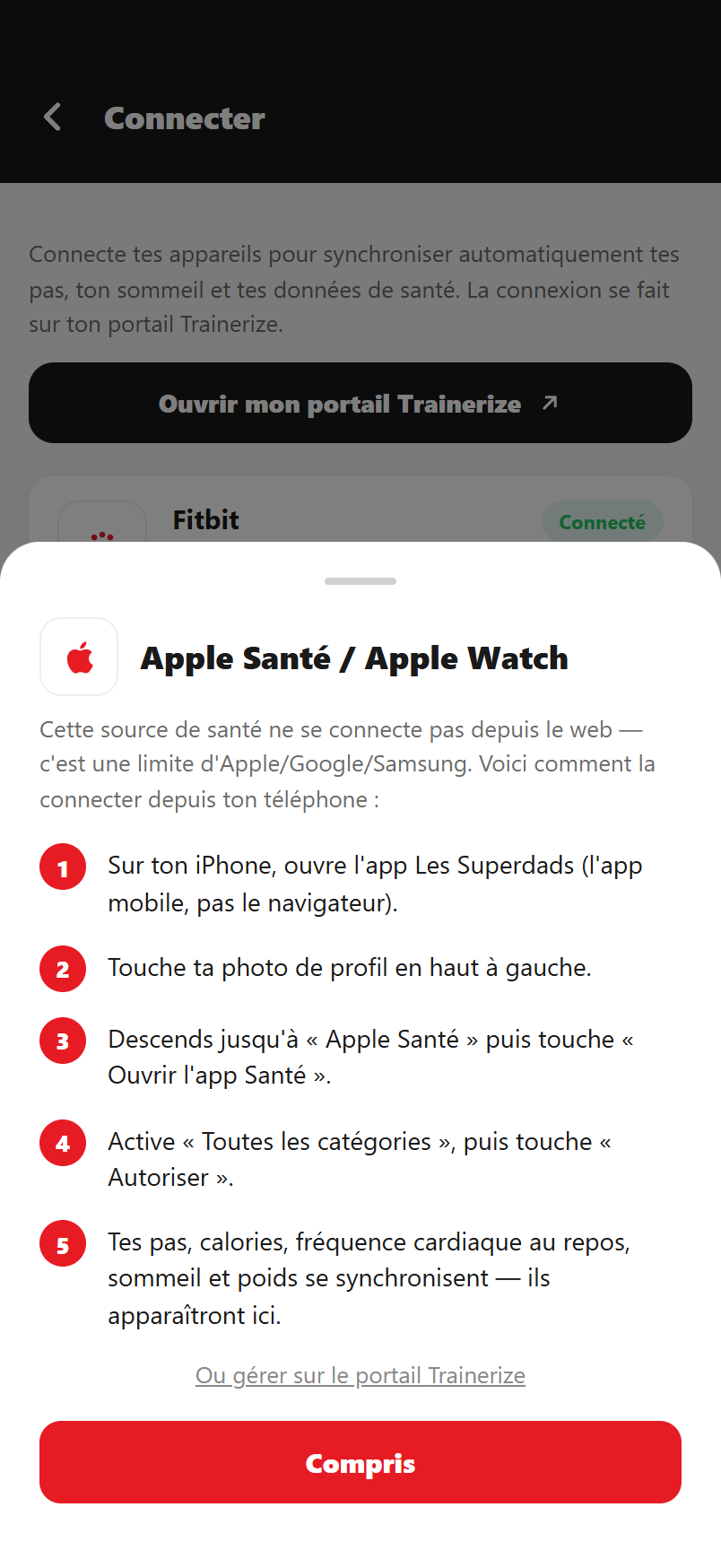 Ta montre passe par l'app Santé