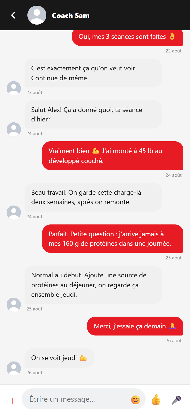 Pose ta question à ton coach