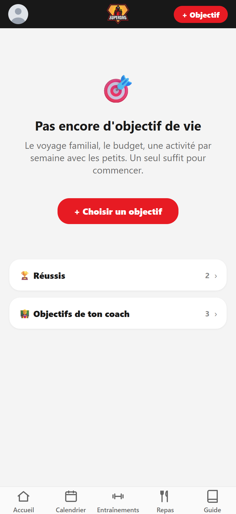 Tes objectifs, au même endroit