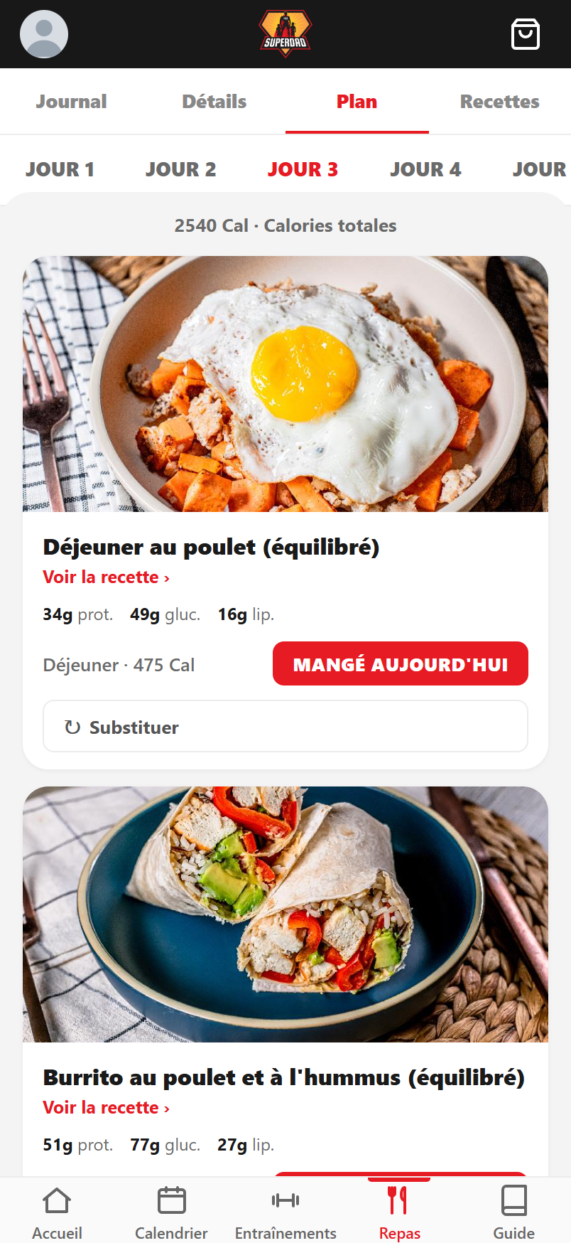 Le plan de ton coach, jour par jour