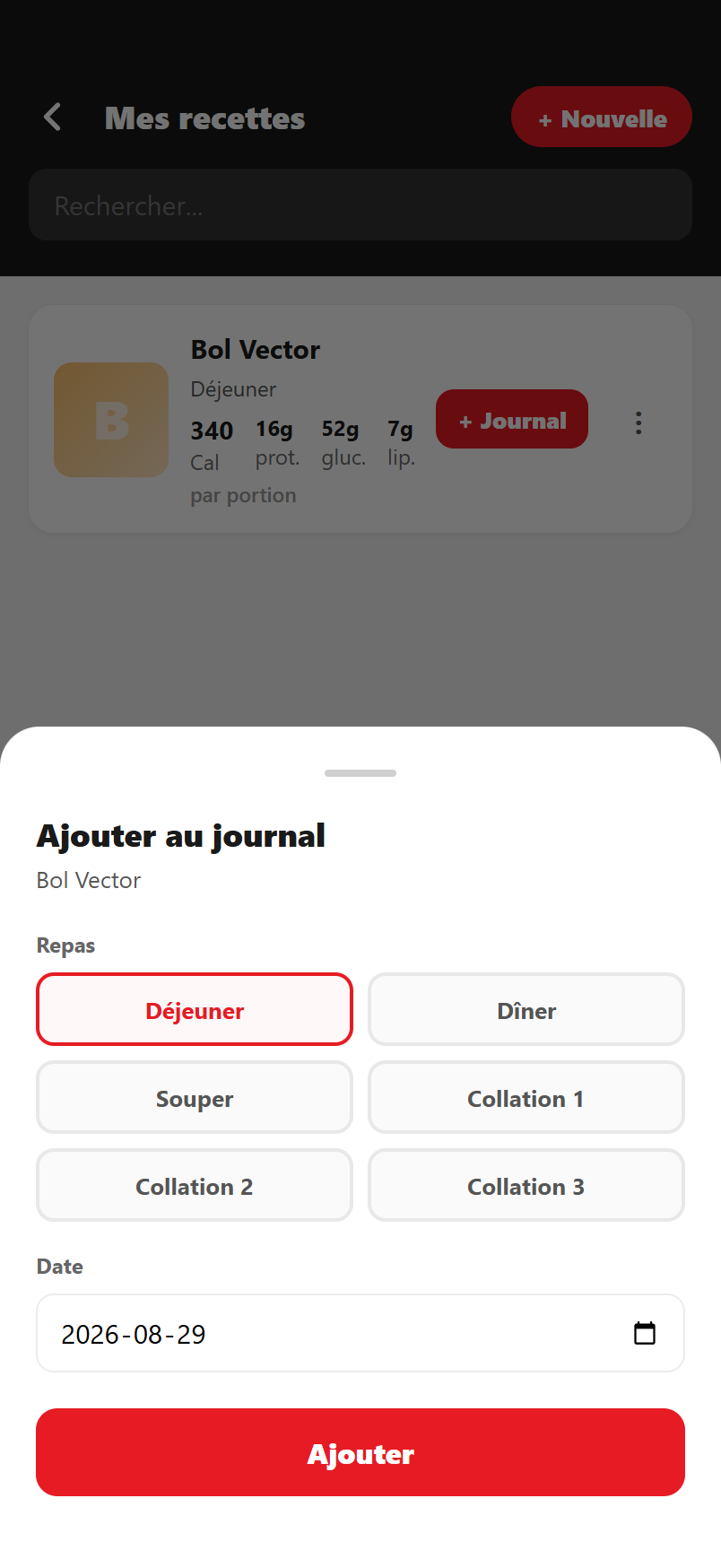 Tes recettes à toi