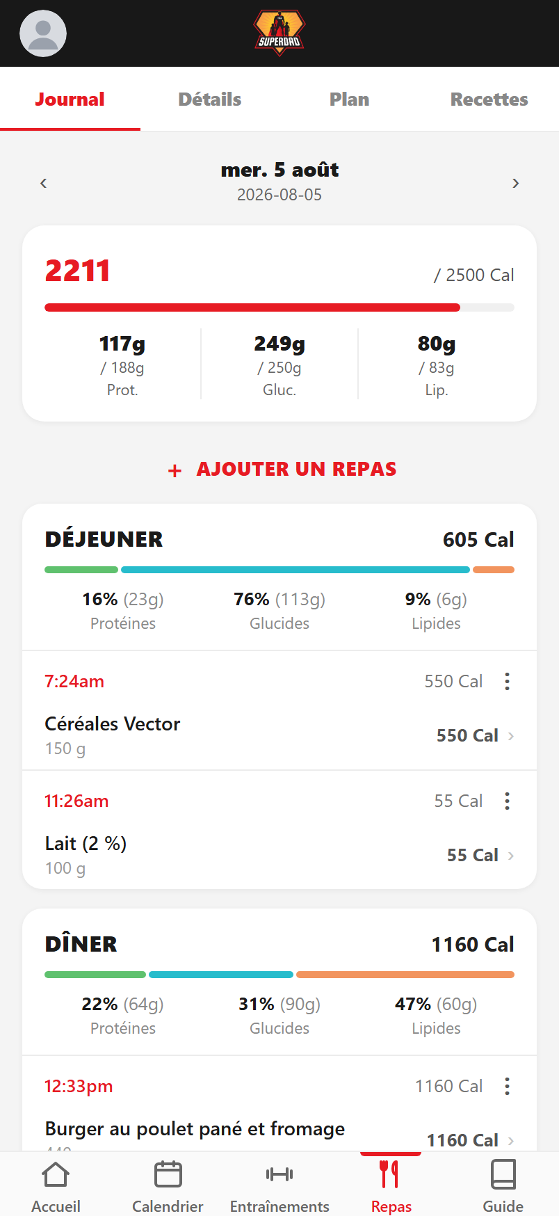 Ta journée en un coup d'œil