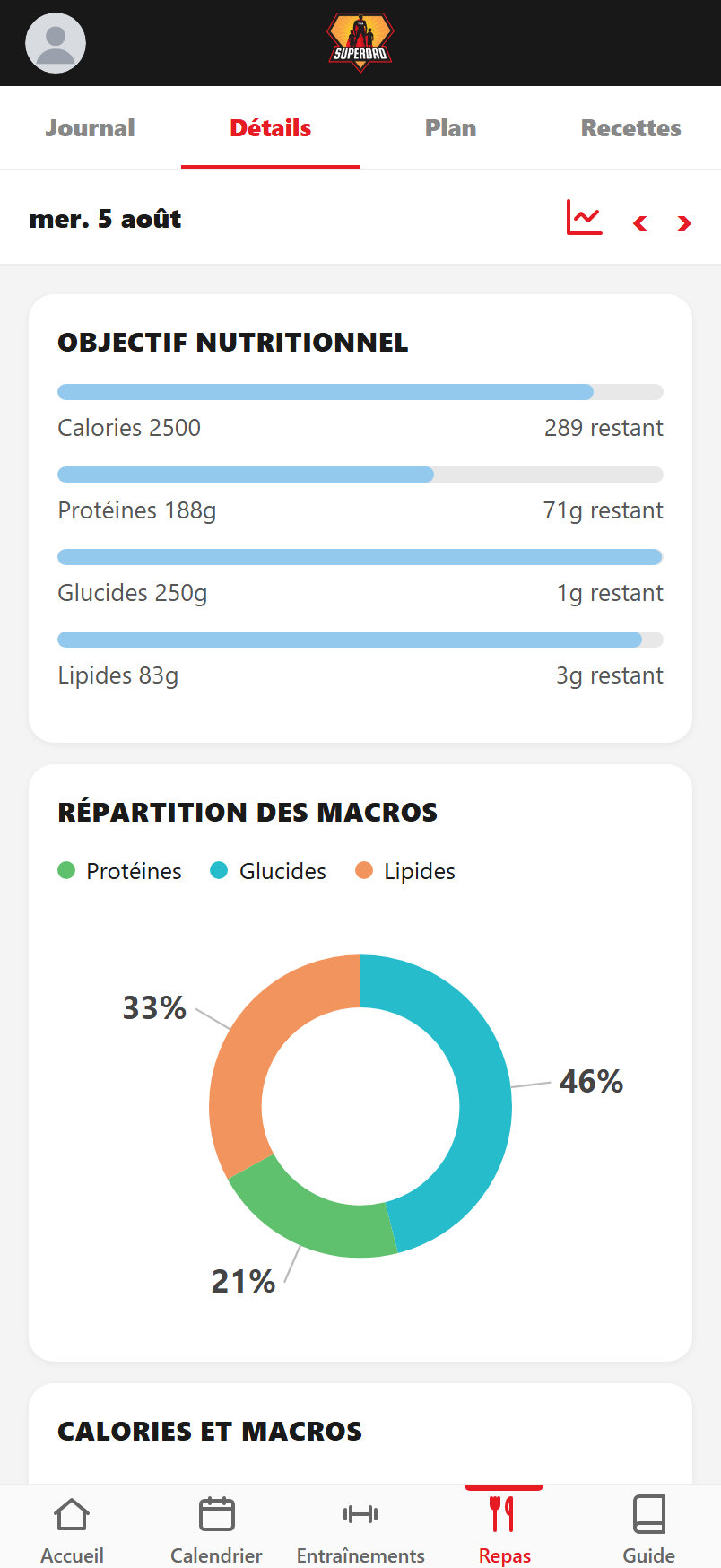 L'onglet Détails : ce qu'il te reste