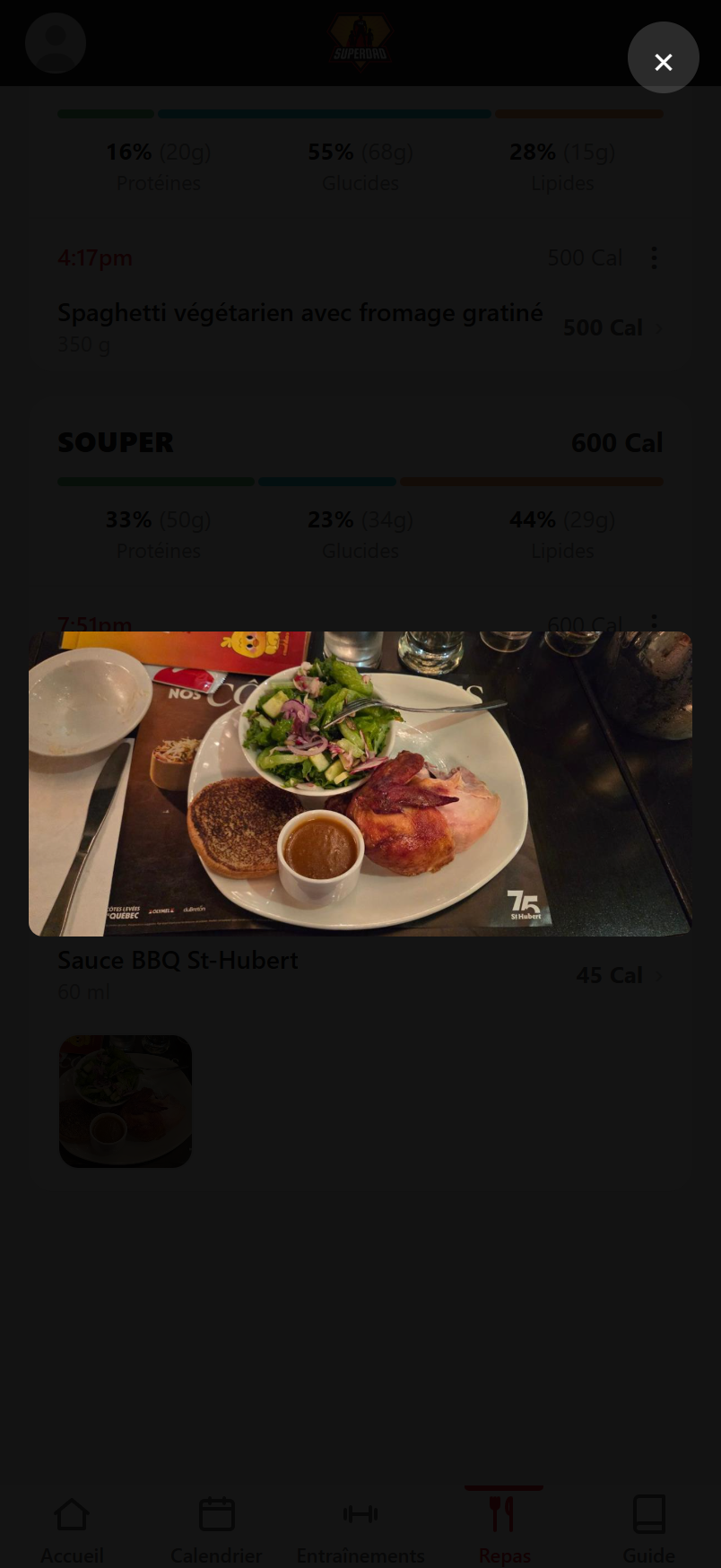 La photo du repas