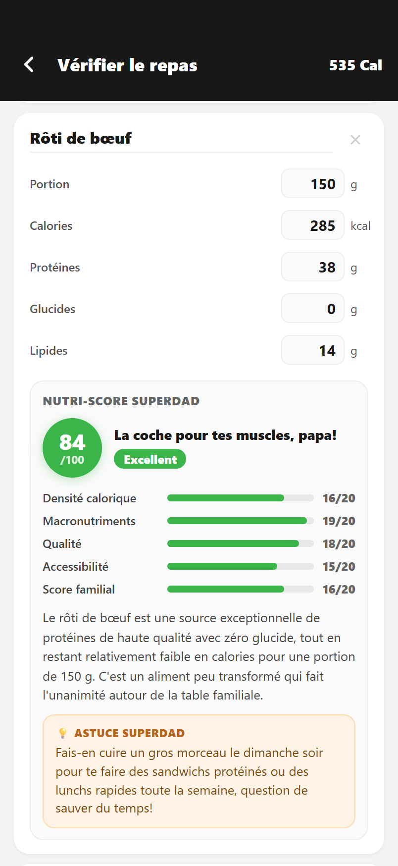 Le Nutri-Score SuperDad